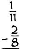 What is 1/11 - 2/8?