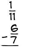 What is 1/11 - 6/7?