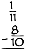 What is 1/11 - 8/10?