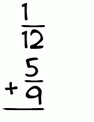 What is 1/12 + 5/9?