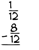 What is 1/12 - 8/12?