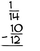 What is 1/14 - 10/12?
