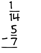 What is 1/14 - 5/7?