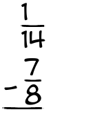 What is 1/14 - 7/8?