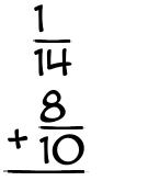What is 1/14 + 8/10?