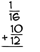 What is 1/16 + 10/12?
