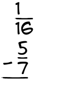 What is 1/16 - 5/7?