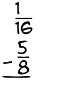 What is 1/16 - 5/8?