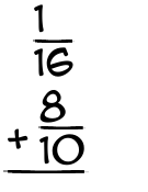 What is 1/16 + 8/10?