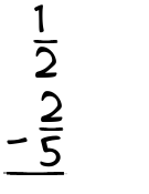 What is 1/2 - 2/5?