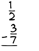 What is 1/2 - 3/7?