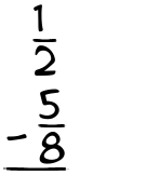 What is 1/2 - 5/8?