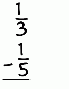 What is 1/3 - 1/5?