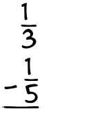 What is 1/3 - 1/5?