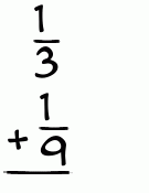 What is 1/3 + 1/9?