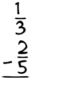 What is 1/3 - 2/5?