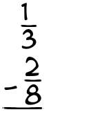 What is 1/3 - 2/8?