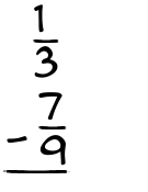 What is 1/3 - 7/9?