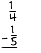 What is 1/4 - 1/5?