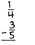 What is 1/4 - 3/5?