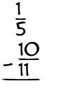 What is 1/5 - 10/11?