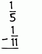 What is 1/5 - 1/11?