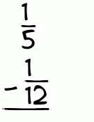 What is 1/5 - 1/12?