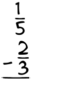 What is 1/5 - 2/3?