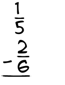 What is 1/5 - 2/6?