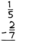 What is 1/5 - 2/7?