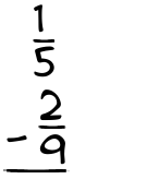 What is 1/5 - 2/9?