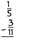 What is 1/5 - 3/11?