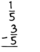 What is 1/5 - 3/5?