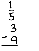 What is 1/5 - 3/9?