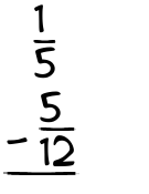 What is 1/5 - 5/12?