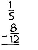 What is 1/5 - 8/12?