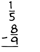 What is 1/5 - 8/9?