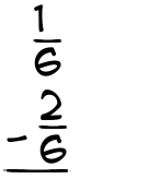 What is 1/6 - 2/6?