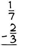 What is 1/7 - 2/3?