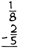 What is 1/8 - 2/5?