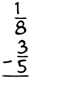 What is 1/8 - 3/5?