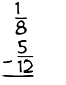 What is 1/8 - 5/12?