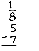 What is 1/8 - 5/7?