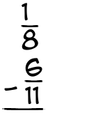 What is 1/8 - 6/11?