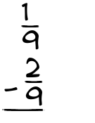 What is 1/9 - 2/9?