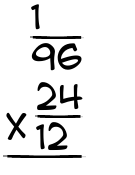 What is 1/96 x 24/12?