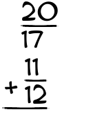 What is 20/17 + 11/12?