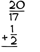 What is 20/17 + 1/2?