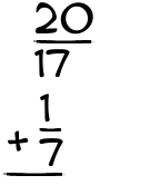 What is 20/17 + 1/7?