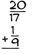 What is 20/17 + 1/9?